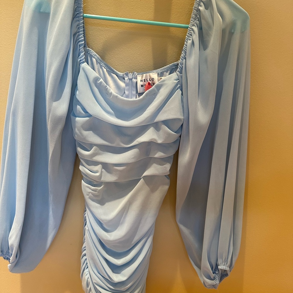 Hello Molly Light Blue Ruched Dress
